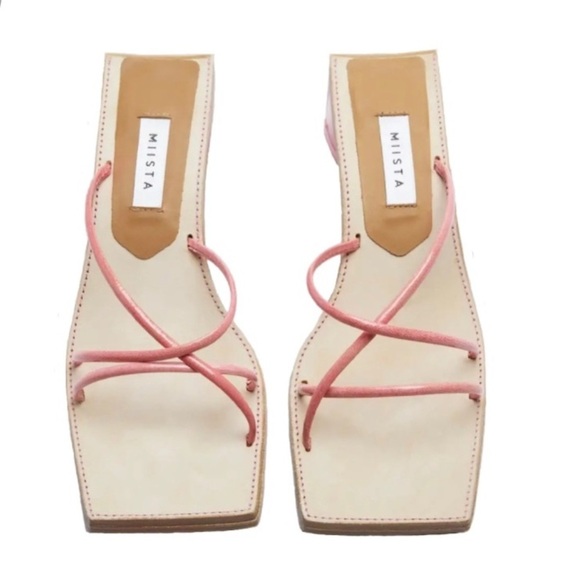 Miista Jenna Tea Rose Patent Sandals - Picture 2 of 10
